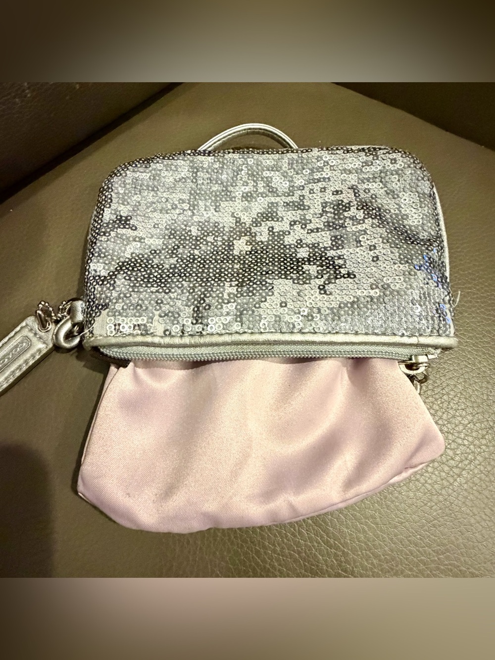 Coach Silver Sequin Wristlet - Picture 4 of 7